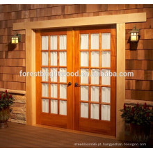Dupla porta Exterior francês e pátio de madeira carvalho vidro porta S17-01